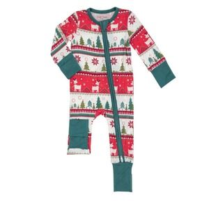 Angel Dear Reindeer Fair Isle Long Sleeve Knit‎ Zip Romper 6-12 Month New #46
